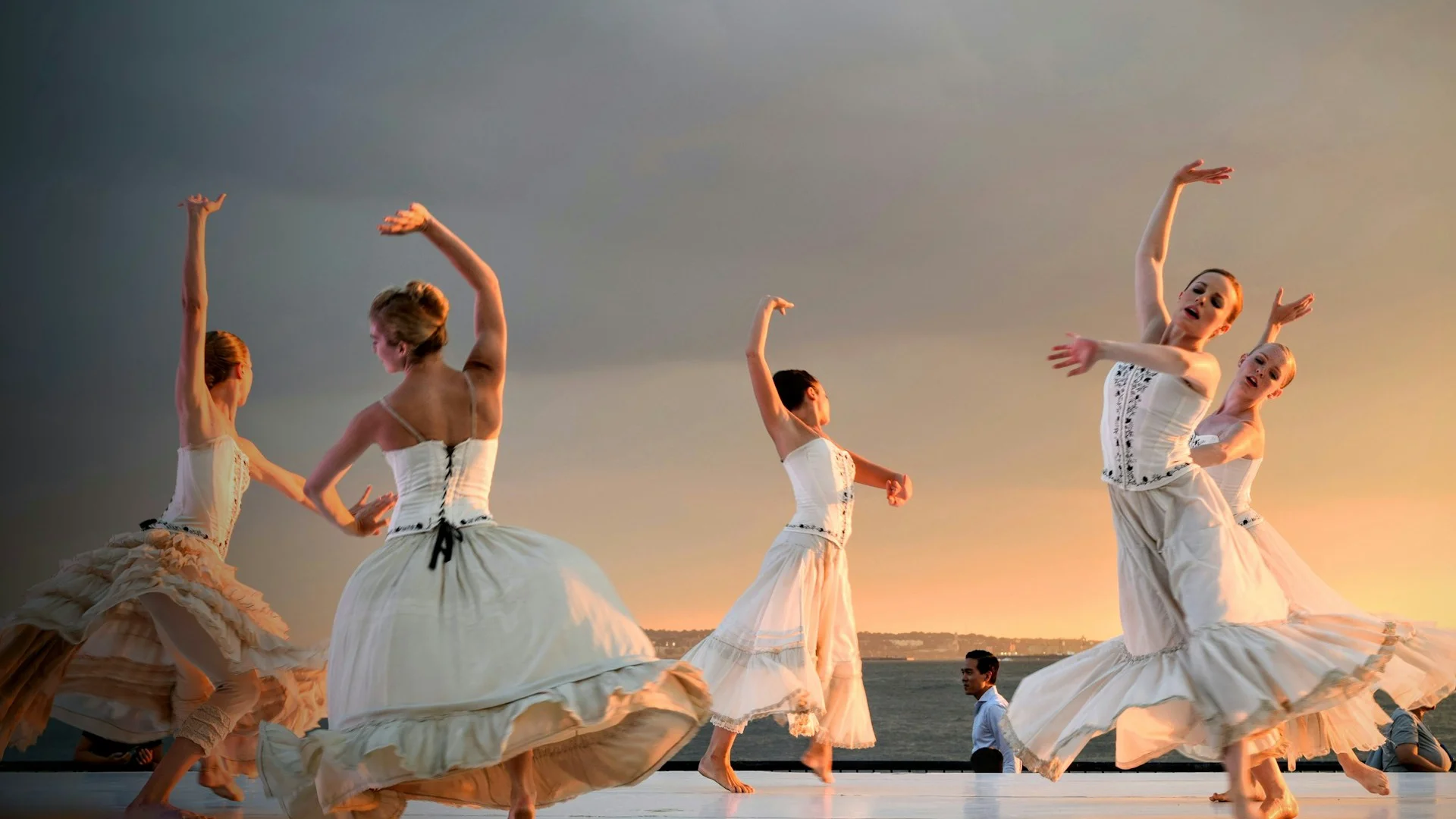 Apollo ballet performance - the young god with his three Muses